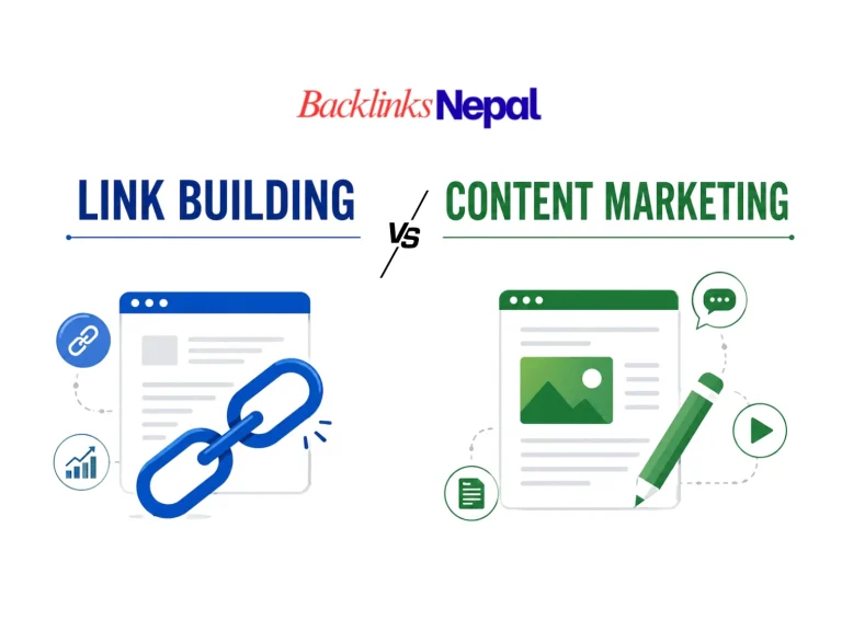 Link Building vs Content Marketing | What’s the Difference by Backlinks Nepal